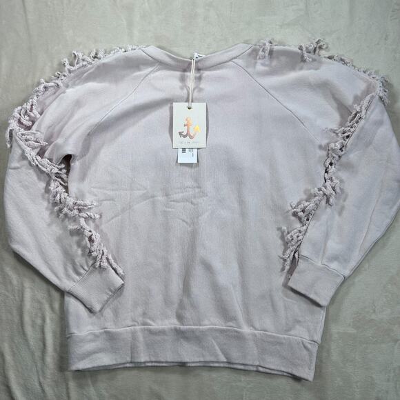 Noe &Zoe Berlin Size Small Rose Pink Eyelash Mini Me Oversized Fringe Sweatshirt - Picture 8 of 9